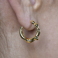 Elodie Artsy Fluid Hoop Earrings (Gold Vermeil)