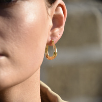 Giverny Artisan Fluid Huggie Earrings (Gold)