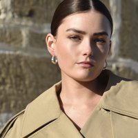 Giverny Artisan Fluid Huggie Earrings (Silver)