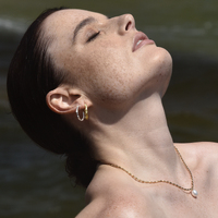 Avery Artsy Textured Hoop Earrings (Gold)