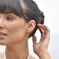 Aeliana Dainty Opal Stud Earrings (Silver)