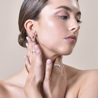 Nomad Fluid Sculpture Hoop Earrings (Silver)