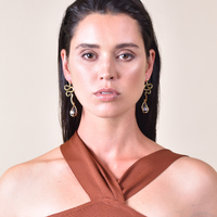 La Muse Artisan Cats Eye Stone Drop Earrings