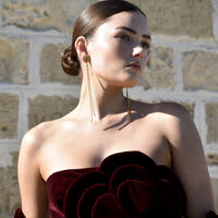 Lucian Gold Heart String Earrings