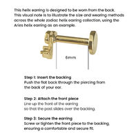 Aries Helix Screw Back Earring (Gold Single Piece)
