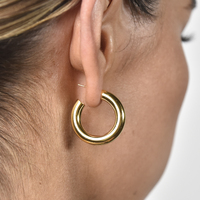 Abella Classic C Hoop Earrings (Gold)