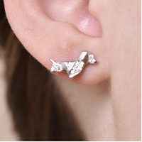 Dachshund Diamante Stud Earrings