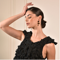 La Pierre Labradorite Crystal Pearl Drop Earrings