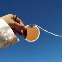 Emiri Luxury Leather Stitched Earrings (Brown)