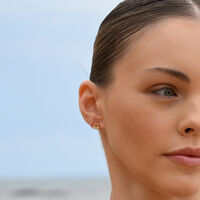 Libra Artisan Zirconia Pavé Stud Earrings (Gold)