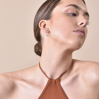 Vida Minimalist C Chain Earrings (Silver)