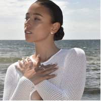 Avila Zircon Love Heart Earrings (Silver)