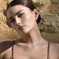 Lue Dainty Opal Stud Earrings (Silver)