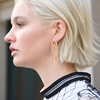 Daeja Modern Paper Clip Statement Earrings