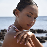 Gabrielle Pastel Diamante Climber Earrings (Green)