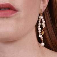 Elsa Boho Style Shell String Earrings (My ears are pierced)