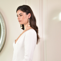 Daphne Oversized Pearl String Earrings