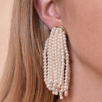 Leuuine Pure Love Pearl Tassel Earrings