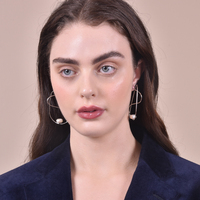 Eileen Platinum Line Art Earrings