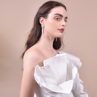 Everett Flower Tassel Clip-on Earrings