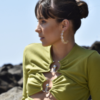 Blush Rose Quartz Hoop Earrings