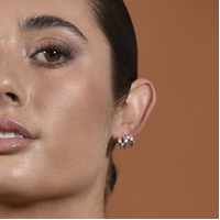 Aline Artsy Tri Curve Earrings (Silver)