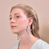 Lexi Seahorse Rhinestone Drop Earrings (my ears are pierced)