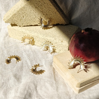 Allmira Gold Sparkle Stud Earrings