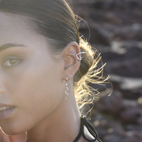 Bambie Serpent Drop Earrings (Silver)