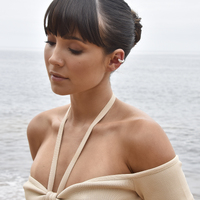 Lonzo Ear Contour Solid Sculpture Cuff Earring (Single Piece)