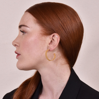 Janae 24K Artisan Golden Spring Hoop Earrings