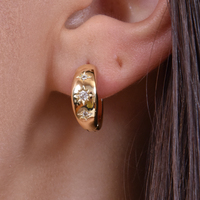 Kayla Star Engraved Dainty Huggie Earrings