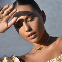 Adalyn Star-engraved Chunky Hoop Earrings (Gold)