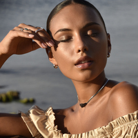 Adalyn Star-engraved Chunky Hoop Earrings (Silver)