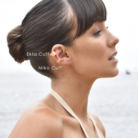 Miko Ear Contour Textured Sculpture Cuff Earring (Single Piece)