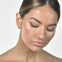 Edda Textured Dainty Sleeper Hoop Earrings (Gold Vermeil)