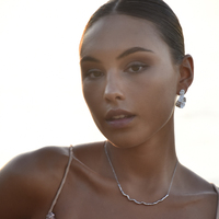 Amandine Artisan Sculptural Flow Earrings (Silver)