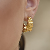 Tosca Textured C Hoop Earrings