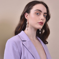 Lyria Runway Style Shell Drop Earrings