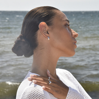 Esmarie Twin Clam Huggie Earrings (Silver)