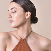 Veronique French Twisted Hoop Earrings (Gold)