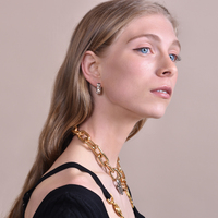 Avani Art Deco Wavy Hoop Earrrings (Silver)