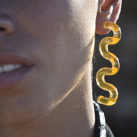 Darya Artsy Wave Earrings (Orange)