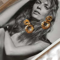 Luella Golden Ripple Earrings (my ears are pierced)