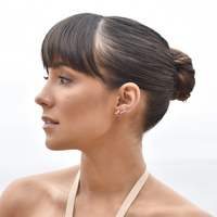 Aliz Zircon Arch Stud Earrings (Silver)