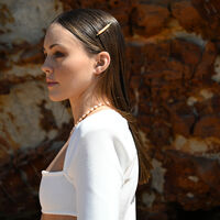 Meret Rose-hue Freshwater Pearl Hair Clip