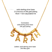 24K Gold Name Pendant Necklace - 5 Letters