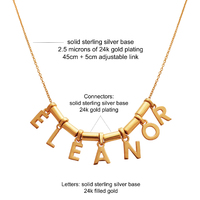 24K Gold Name Pendant Necklace - 7 Letters