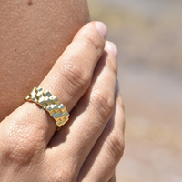 Alexine Gold Vermeil Ripple Open Ring