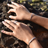 Viana Artisan Line Stack Open Ring (Silver)